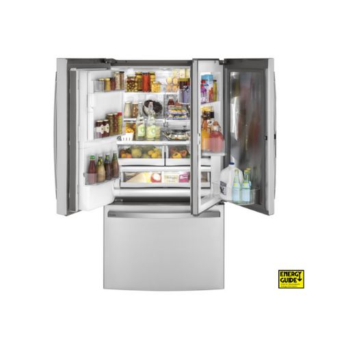 GE Profile™ Series 22.1 Cu. Ft. Counter-Depth Fingerprint Resistant French-Door Refrigerator with Door In Door and Hands-Free AutoFill