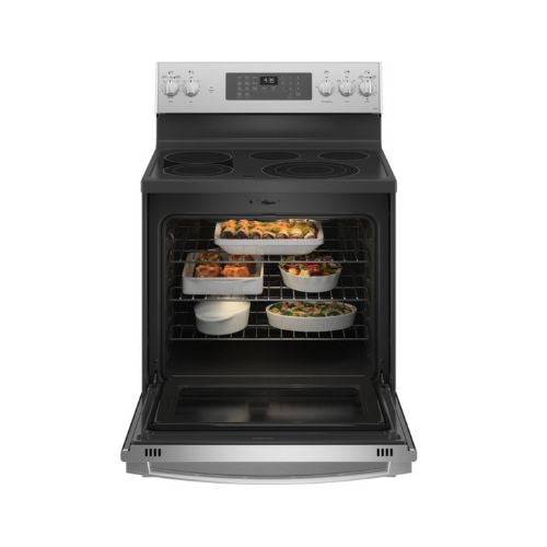 GE Profile™ 30" Smart Free-Standing Electric Convection Fingerprint Resistant Range with No Preheat Air Fry