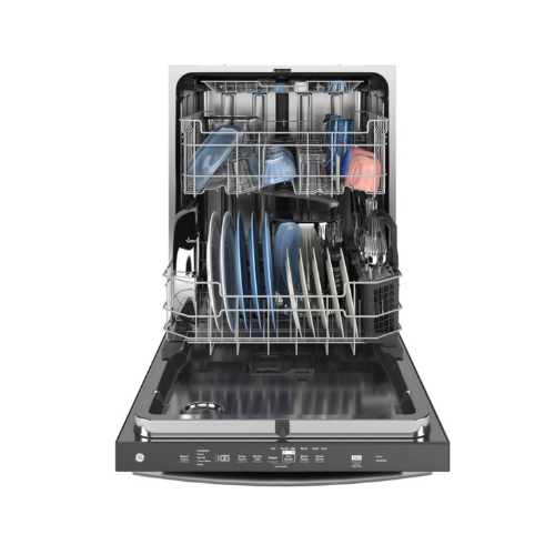 GE® ENERGY STAR® Fingerprint Resistant Top Control with Stainless Steel Interior Dishwasher with Sanitize Cycle