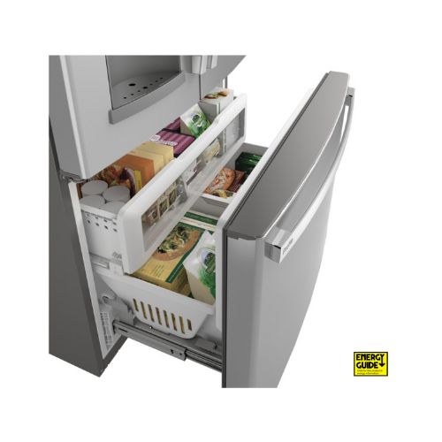 GE Profile™ Series 22.1 Cu. Ft. Counter-Depth Fingerprint Resistant French-Door Refrigerator with Door In Door and Hands-Free AutoFill