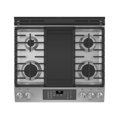 GE® 30" Slide-In Front-Control Convection Gas Range with No Preheat Air Fry