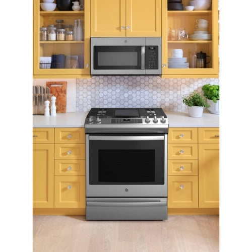 GE® 30" Slide-In Front-Control Convection Gas Range with No Preheat Air Fry