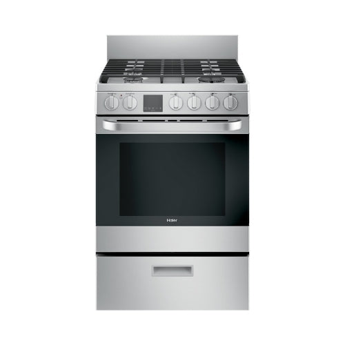 Haier 24" 2.9 Cu. Ft. Gas Free-Standing Range with Convection and Modular Backguard