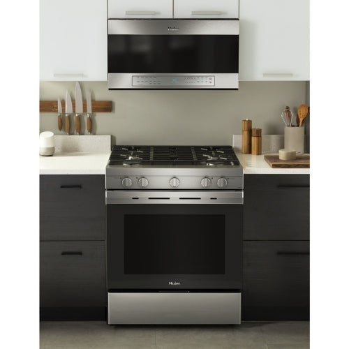 Haier 30" Smart Slide-In Gas Range with Convection